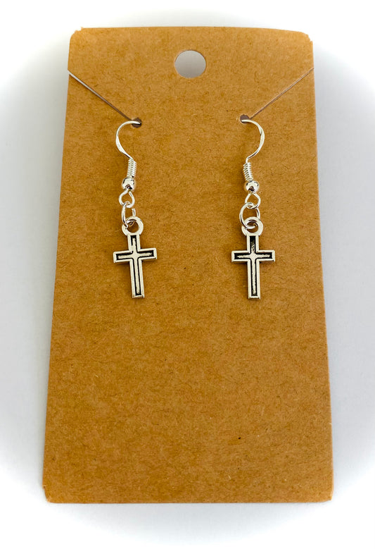 Silver Cross Earrings