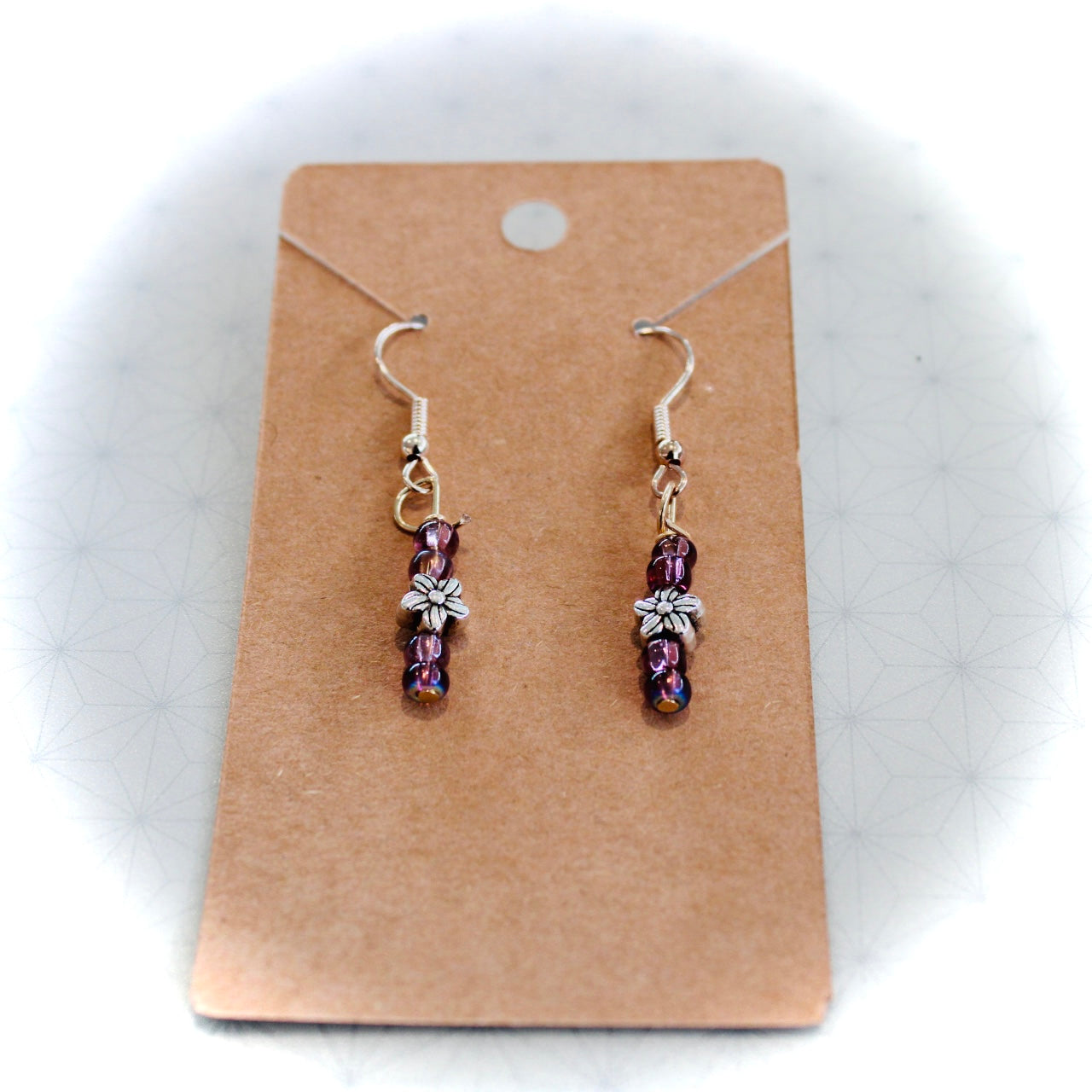 Purple Flower Earrings